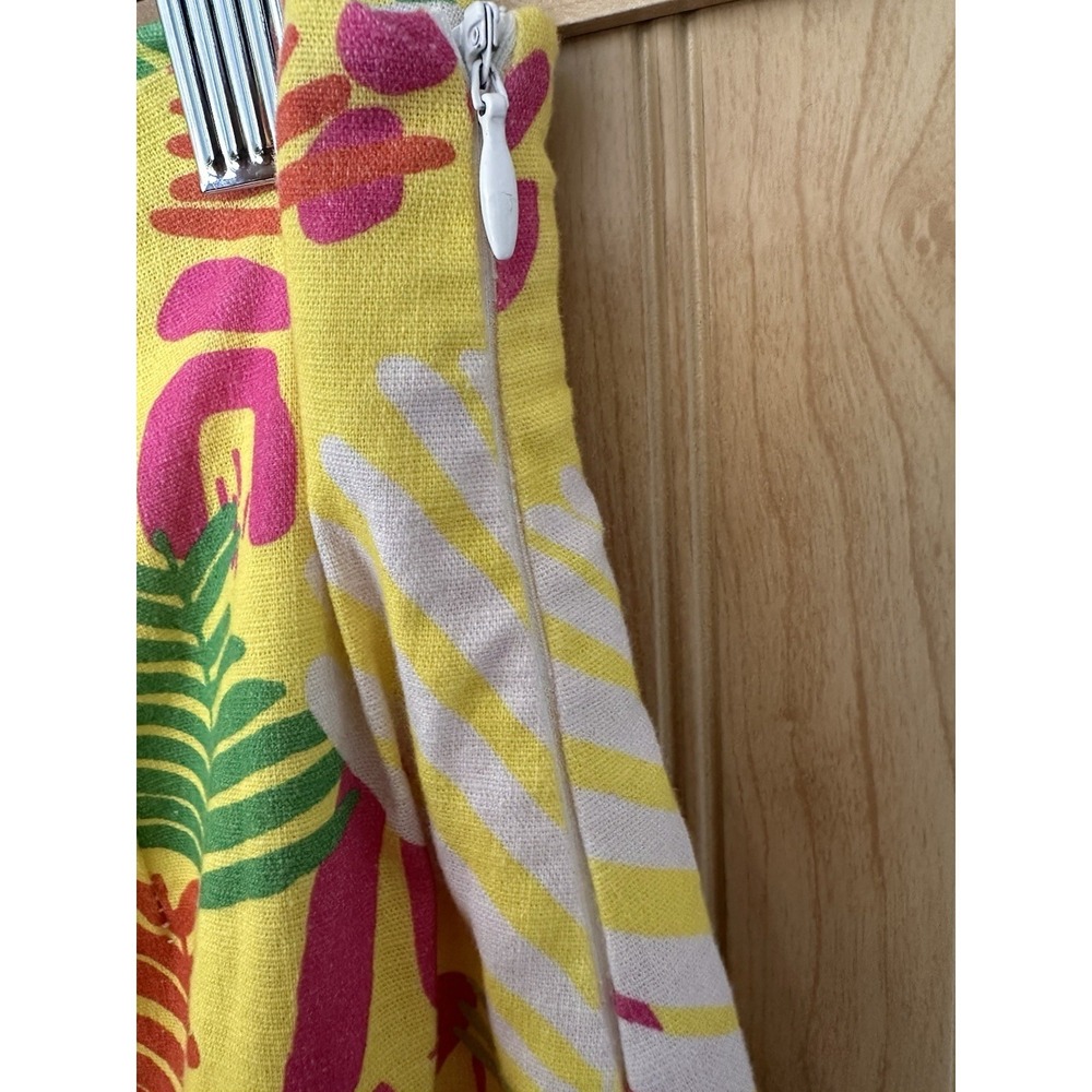 CK Bradley Colorful Yellow Maxi Skirt Tiered Tropical Floral Sz XS Cotton Blend - Picture 3 of 4